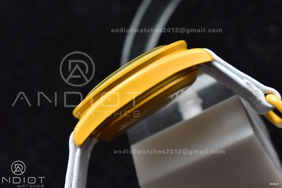 Strap Nylon to Omega on Bioceramic Sun Quartz Moonwatch Swatch x Mission the 0122